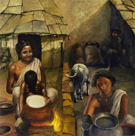 Two Sisters No. 2 by Bikash Bhattacharjee - Auction record, sale price, and art valuation. Compare with similar artists and explore comparable artworks.