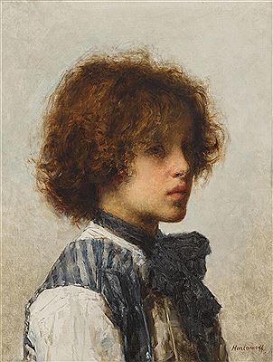 Young Boy Wearing a Striped Vest