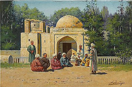 By a Mosque, Turkestan