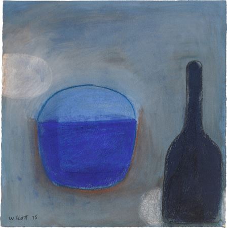 Black Bottle and Blue Jar