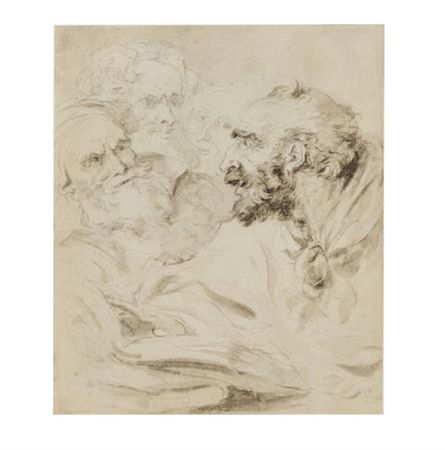 Four studies of the heads of bearded men