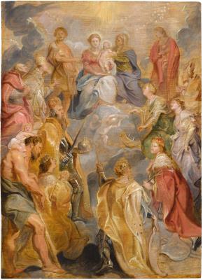 The Virgin and Child with Saint Anne adored by Saints of the House of Habsburg