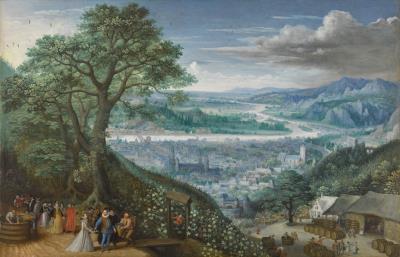 Autumn: Archduke Matthias of Austria with members of his court at the Vintage