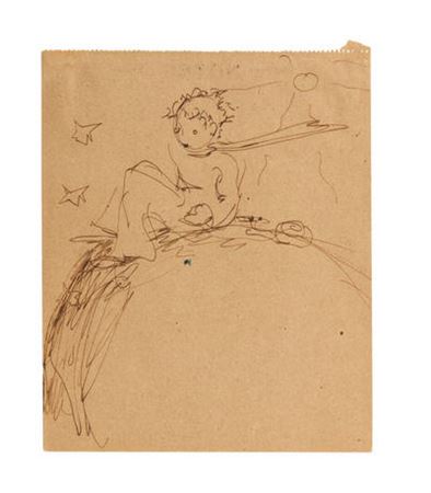 The Little Prince sitting on his planet