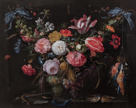 A garland of flowers and fruit representing the Four Elements