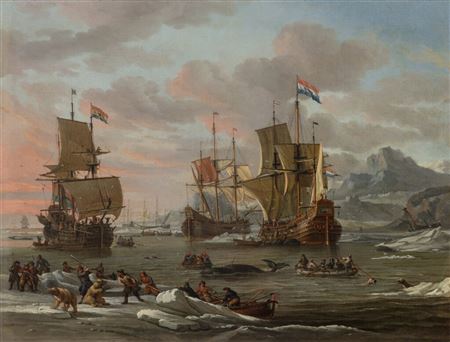 Dutch whalers off the coast of Greenland