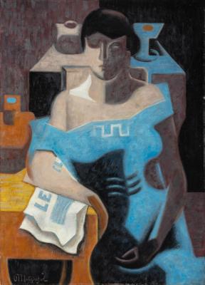 Femme en bleue