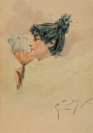 Portrait of a Woman with a Fan, 1885. by Jozef Czajkowski - Auction record, sale price, and art valuation. Compare with similar artists and explore comparable artworks.