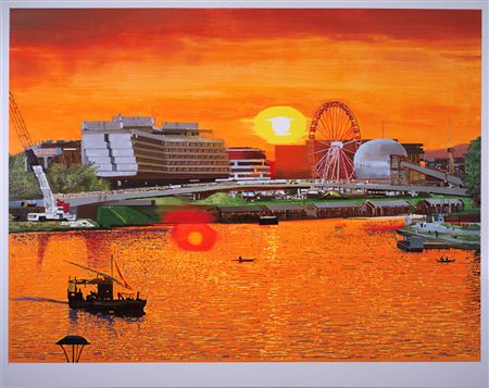 Hotel Forum at sunset