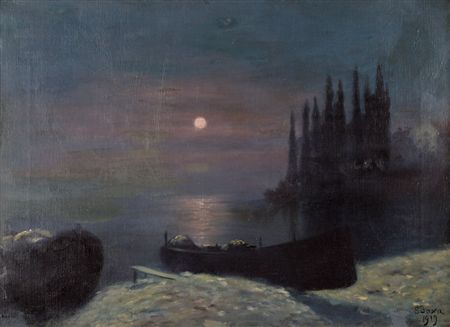 Jezioro Garda nocą, 1919 r.