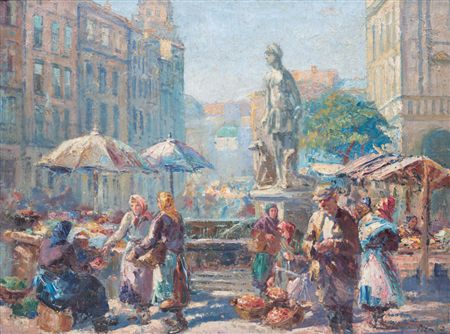 Przekupki by Erno Erb - Auction record, sale price, and art valuation. Compare with similar artists and explore comparable artworks.
