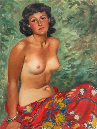 Brunette semi-nude
