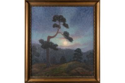 Pine in the Moonlight by Otto Lindberg - Auction record, sale price, and art valuation. Compare with similar artists and explore comparable artworks.