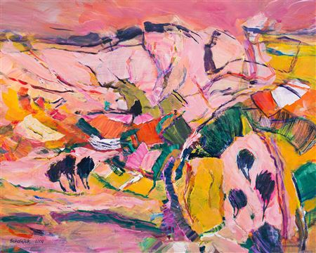 Abstract Landscape by Olivia Scholnick - Auction record, sale price, and art valuation. Compare with similar artists and explore comparable artworks.