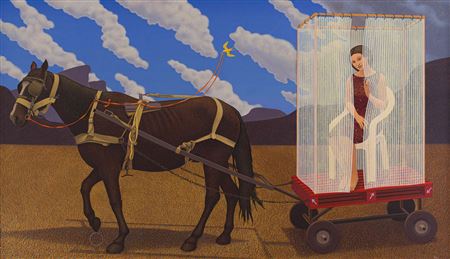 Lady with Horse and Wayfarer