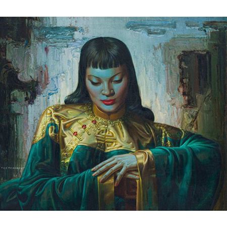 Sample artwork by Vladimir Griegorovich Tretchikoff (1913 - 2006), known for realist figure, portrait, still life and animal painting - View similar artists and auction records
