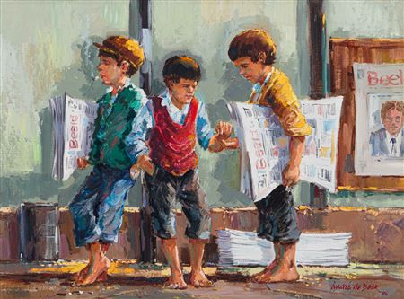 Newspaper Sellers by Andre de Beer - Auction record, sale price, and art valuation. Compare with similar artists and explore comparable artworks.