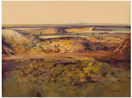 Untitled (Extensive Landscape) by Nicholas Oswald Roos - Auction record, sale price, and art valuation. Compare with similar artists and explore comparable artworks.