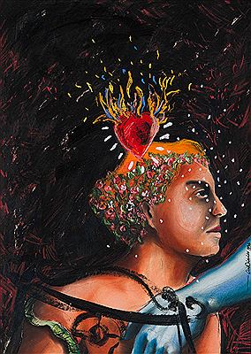 Untitled (Woman in Profile with Sacred Heart)