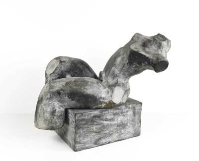 Figure on Block (Green), Composition