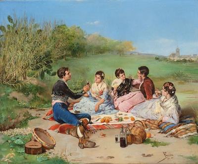 Sample artwork by Justo Ruiz Luna (1865 - 1925), known for maritime, landscape and genre painting - View similar artists and auction records