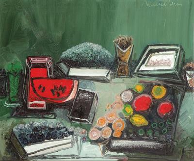 Still Life with Watermelon by Josep Navarro Vives - Auction record, sale price, and art valuation. Compare with similar artists and explore comparable artworks.