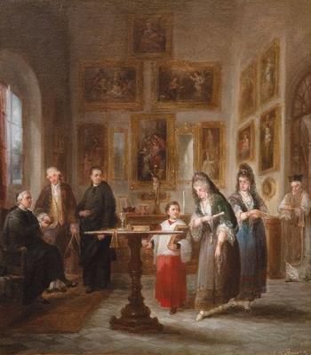 Blessed and altar boy in the sacristy by Jose Maria Romero Y Lopez - Auction record, sale price, and art valuation. Compare with similar artists and explore comparable artworks.