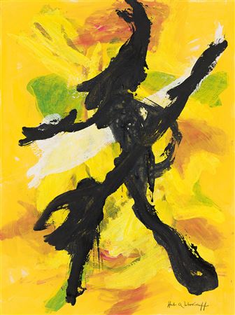 Untitled (Abstraction in Black, Yellow and Green)