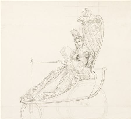 Study for "Promenade de la Cour dans les jardins de Versailles".