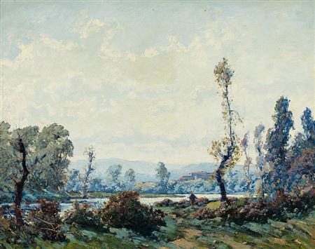 Fisherman at River's Edge.
