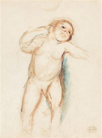 Enfant levant la tête.