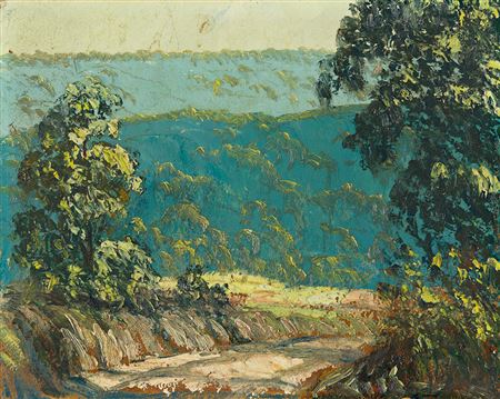 Untitled (Hilly Landscape with Road)