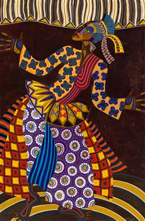 Sample artwork by Charles Robert Searles (1937 - 2004), known for ethnic genre painting, sculpture, art education - View similar artists and auction records