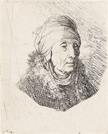 Woman with a High Headdress around Chin: Bust.