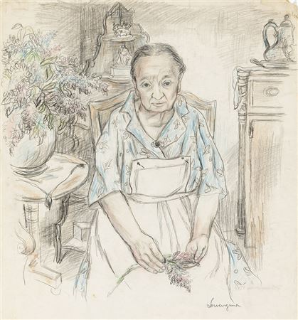 Elderly Woman in an Interior
