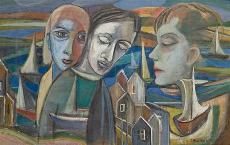 Untitled (Three Figures with a Landscape).