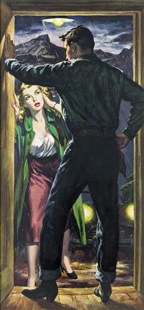 "Desperate with fatigue, she knocked at the lonely door."
