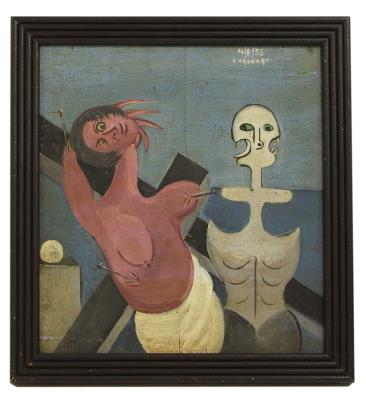 Crucifixion with skeleton