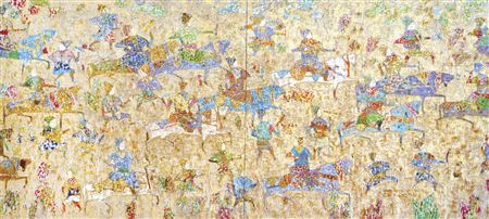 One Golden Winter Hunt (Diptych)