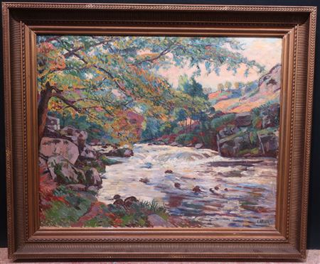 View of a turbulent river. by Eugène Alluaud - Auction record, sale price, and art valuation. Compare with similar artists and explore comparable artworks.