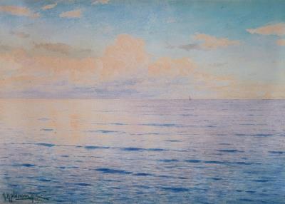 A sailboat at sea