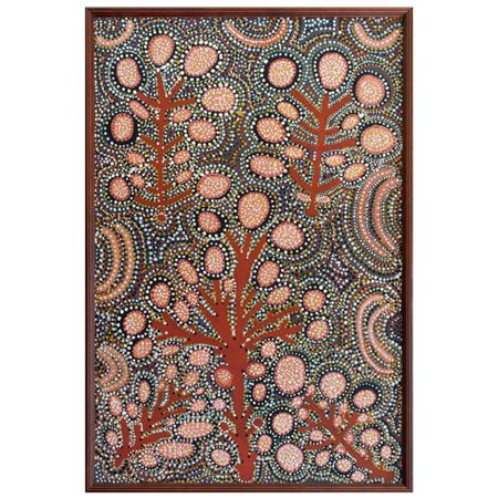 Wild Passionfruit Dreaming (Arrutnenge), 1989 by Nancy Kunoth Petyarre - Auction record, sale price, and art valuation. Compare with similar artists and explore comparable artworks.