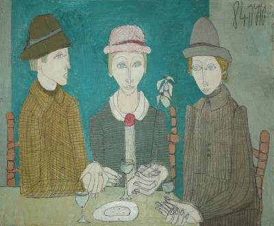Women in Hats at the Table, 1984