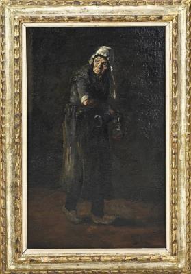 Old Woman Pouring Drink Over