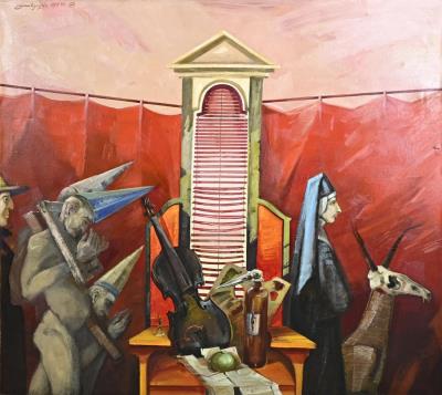 Jesyne Wyjscie no. VII. Interior with figures and objects