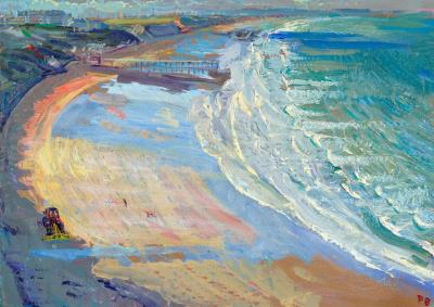 February Ice Wind Over Saltburn Beach