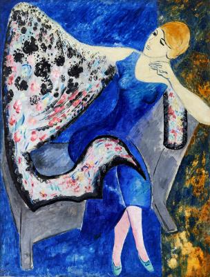Sigrid Hjertén in Blue Dress by Isaac Hirsche Grunewald - Auction record, sale price, and art valuation. Compare with similar artists and explore comparable artworks.