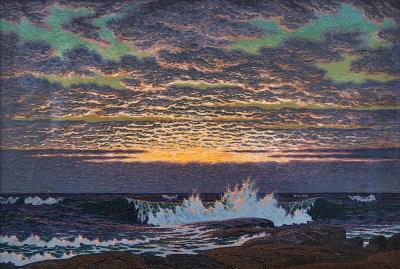 Sunset by the Coast by Olof Thunman - Auction record, sale price, and art valuation. Compare with similar artists and explore comparable artworks.