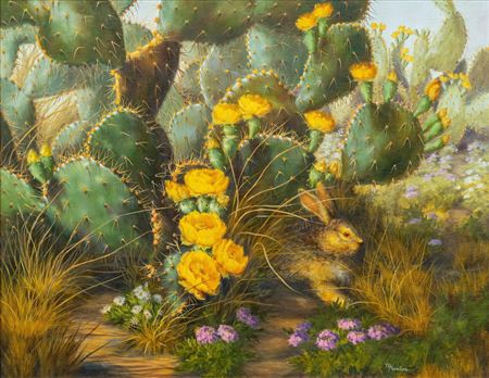 Small Rabbit with Cactus