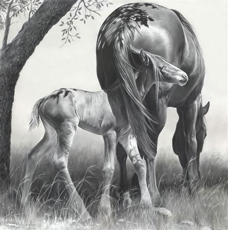 "Finding a Nice Shady Spot" by Mary Ross Buchholz - Auction record, sale price, and art valuation. Compare with similar artists and explore comparable artworks.